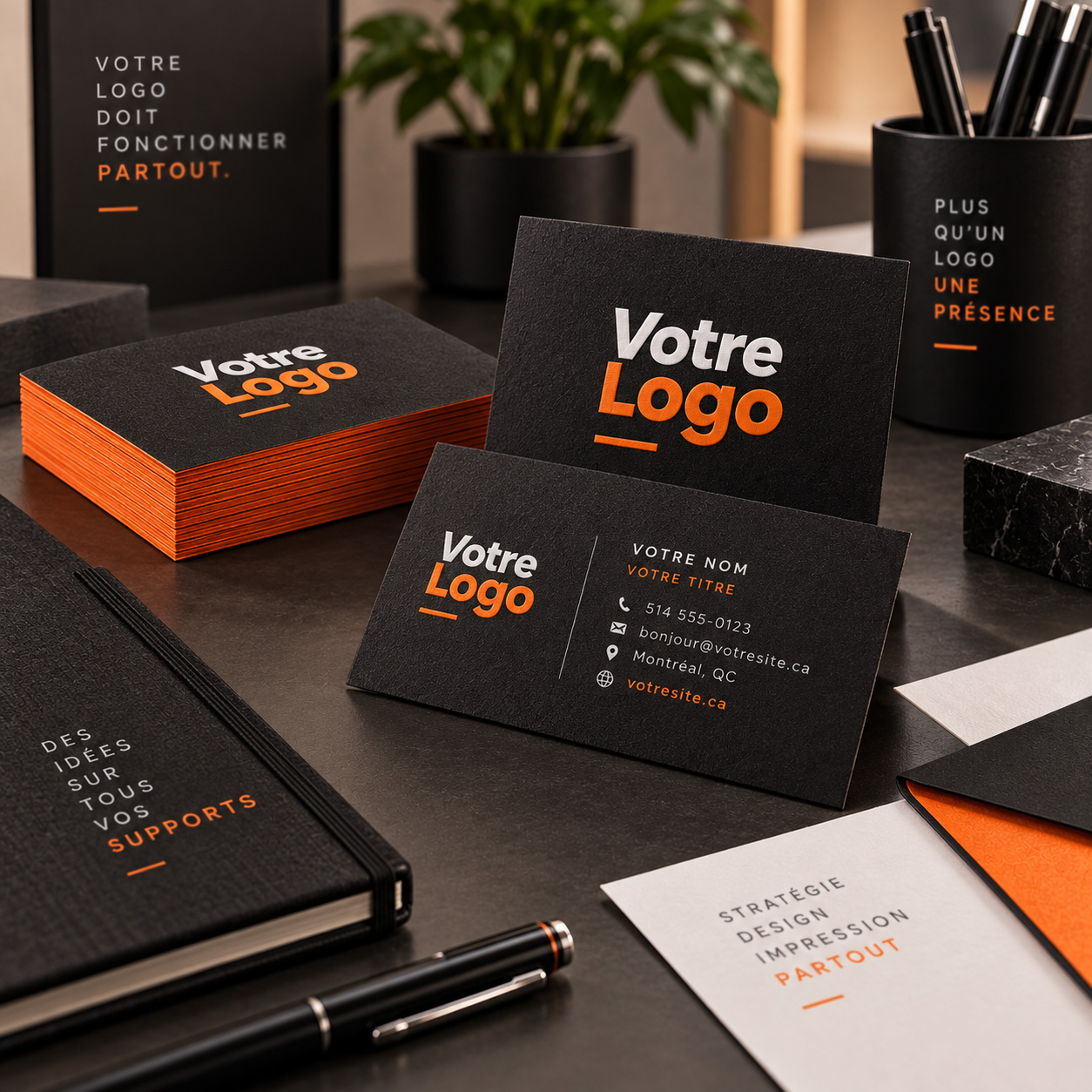 Logo sur cartes d'affaires